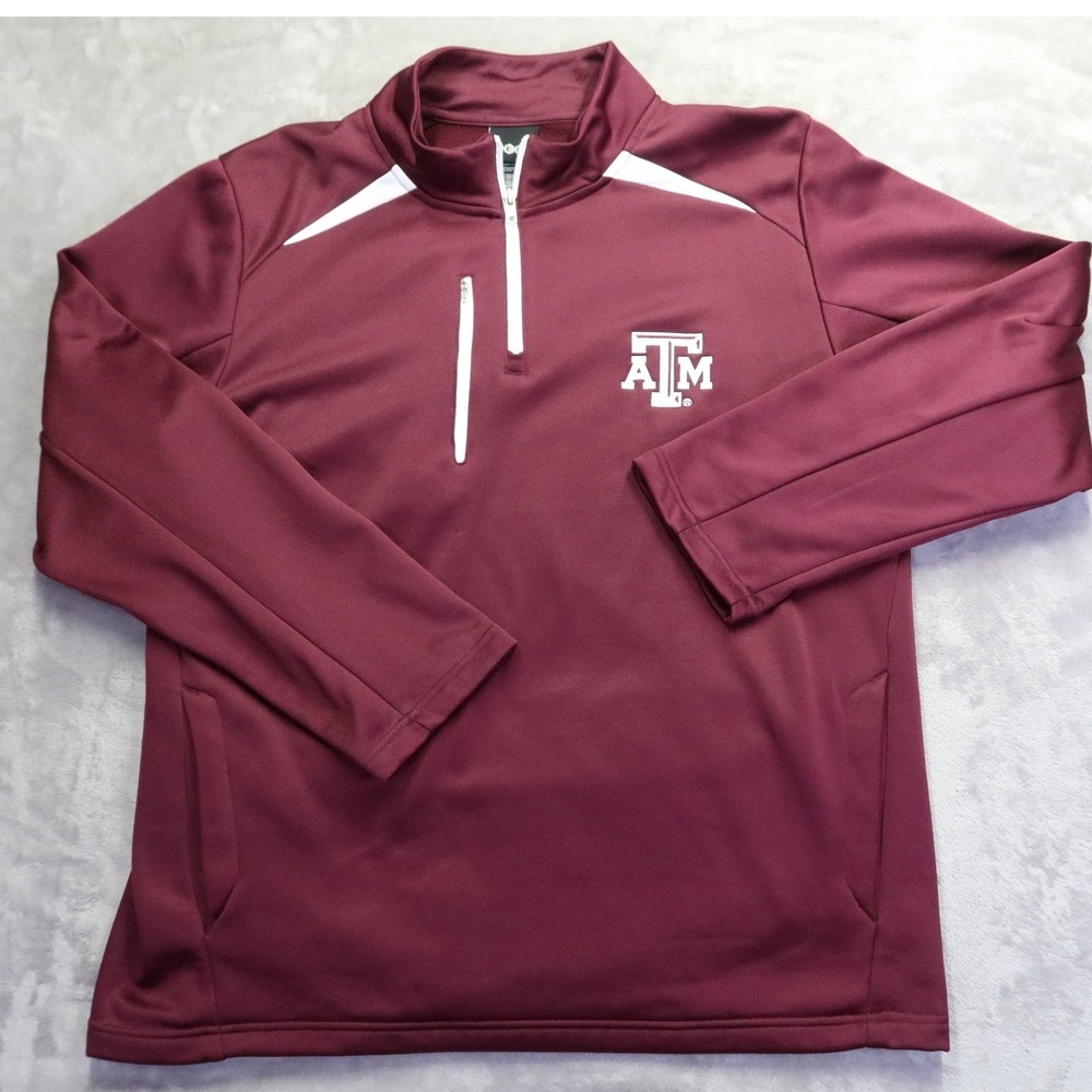 Texas A&M Aggies‎ 1/4 Zip Track Jacket Sweatshirt Maroon Men's L NCAA Activewear